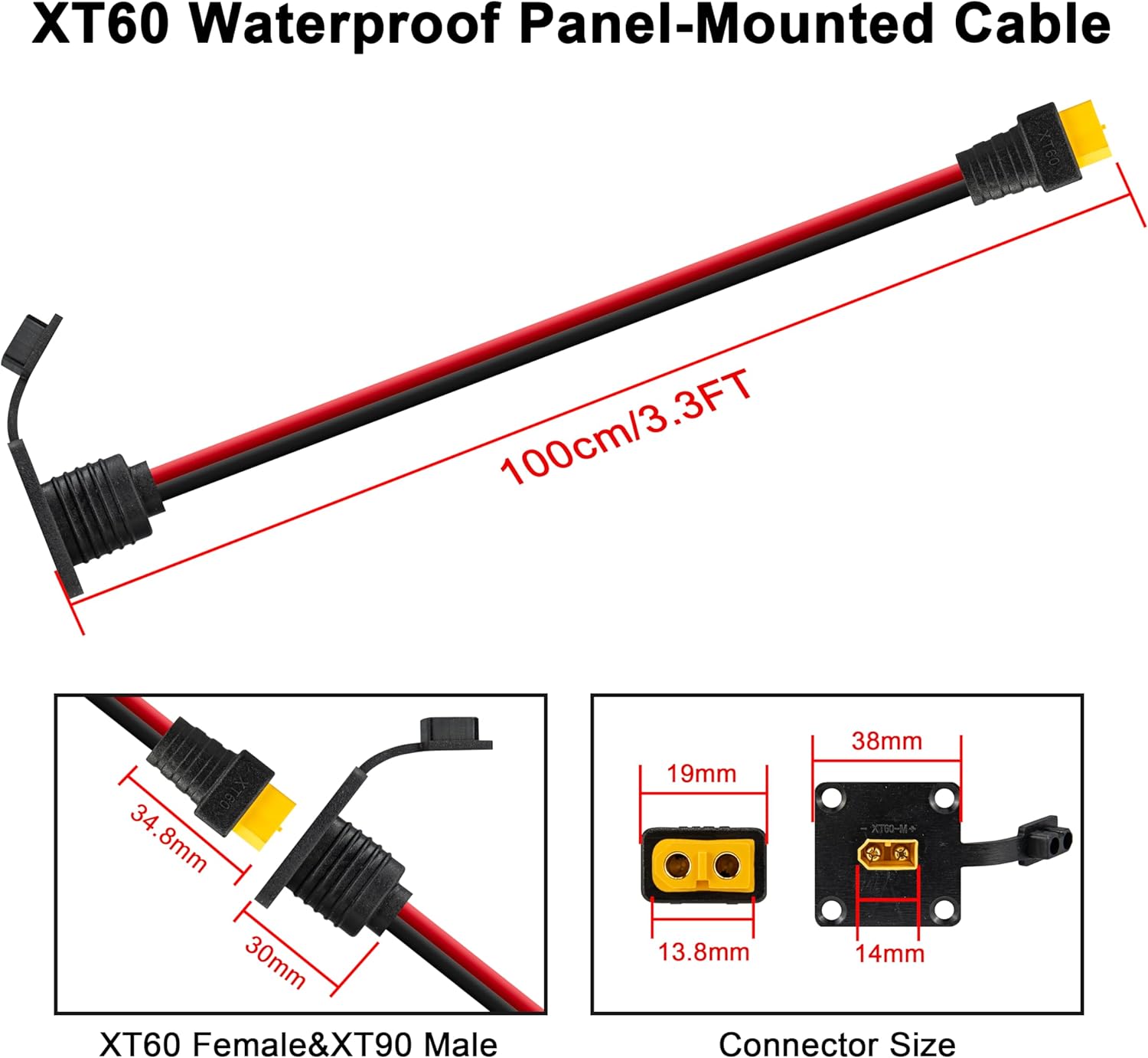 JMUYTOP 3FT 12AWG XT60 Panelmo – Drone Battery Adapter Bewertung und Preis